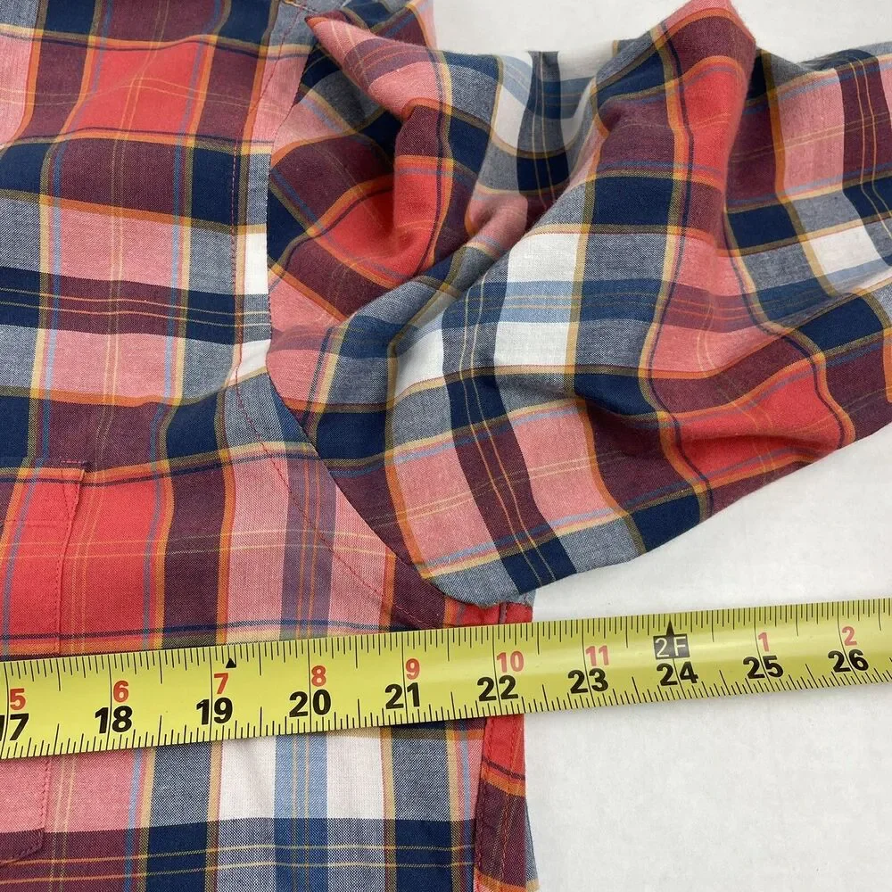 J. Crew Long Sleeve Button-Down Shirt Summer Plaid Tailored by J.Crew Mens Sz L